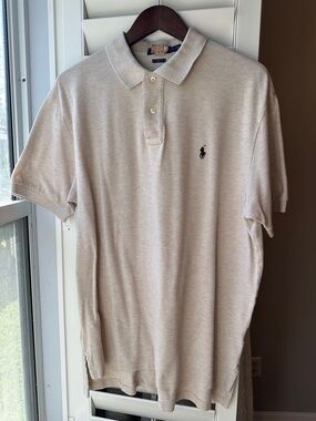 Ralph Lauren Men’s Polo Shirt in Light Beige with Black Pony